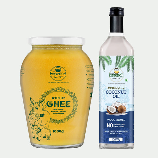 A2 Desi Cow Ghee 1000g + Coconut Oil Combo