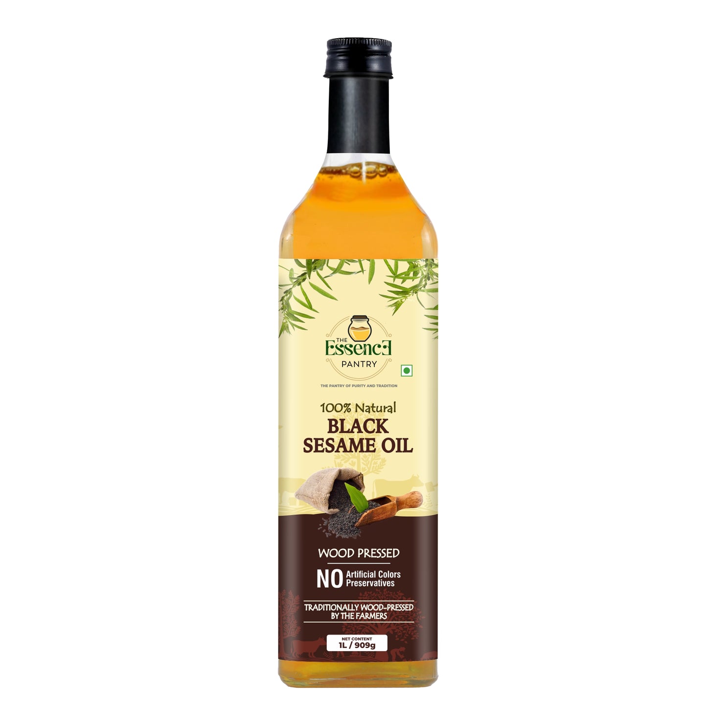 The Essence Pantry Wood Pressed Sesame Oil – 1000ml & 500ml Glass | 1000ml PET with Dispenser