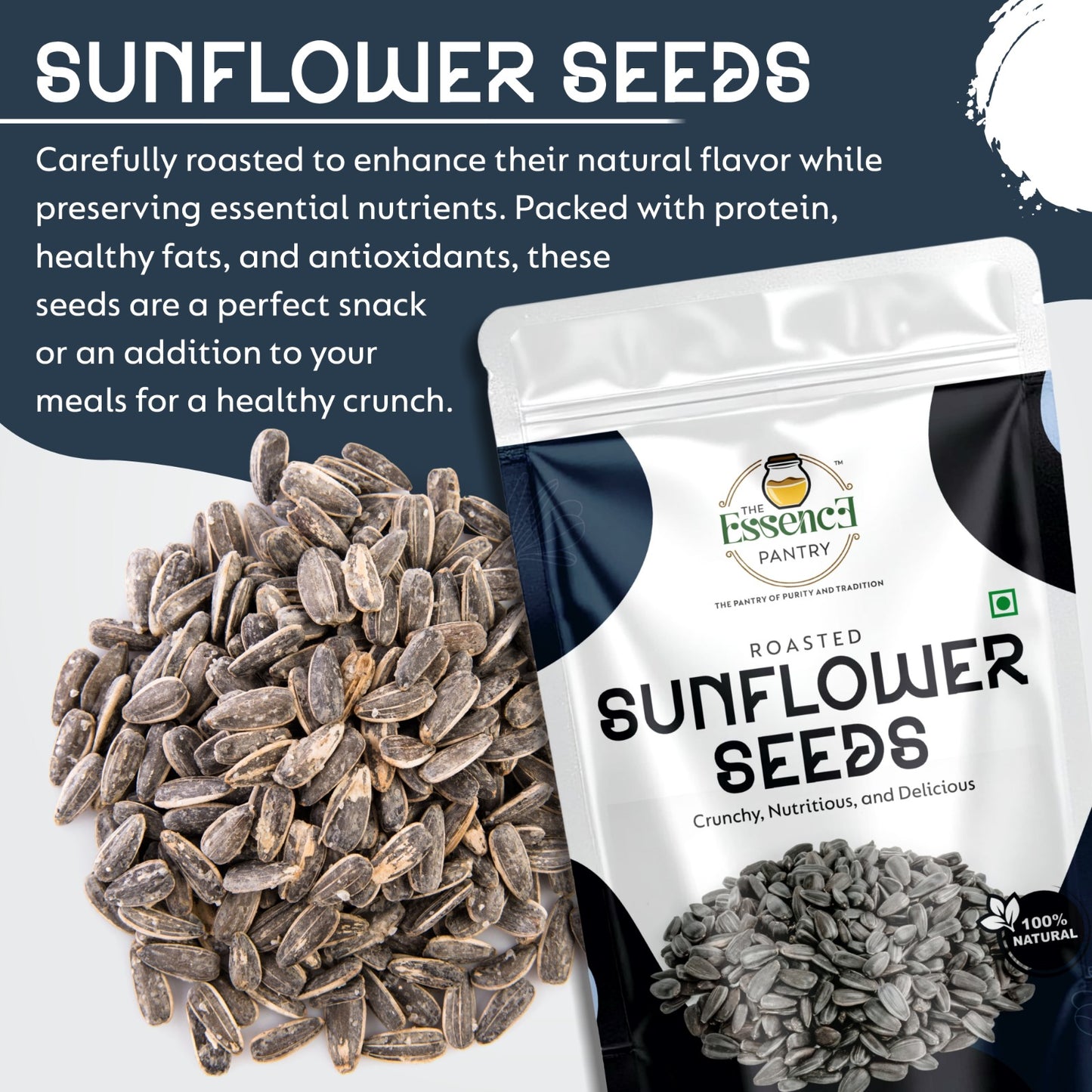 The Essence Pantry Sunflower Seeds – 1kg, 500g, 250g | Rich in Vitamin E