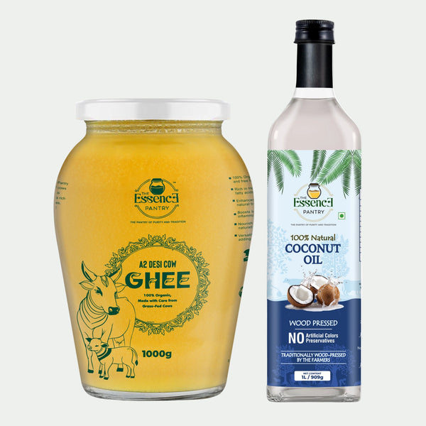 A2 Desi Cow Ghee 1000g + Coconut Oil Combo