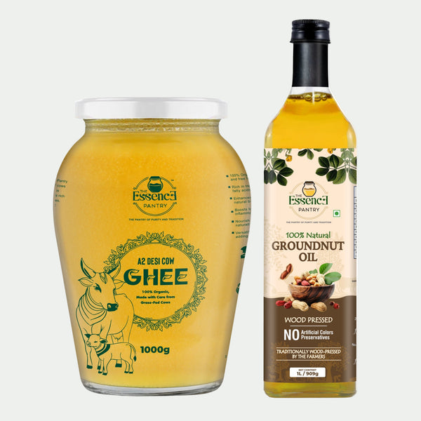A2 Desi Cow Ghee 1000g + Groundnut Oil Combo