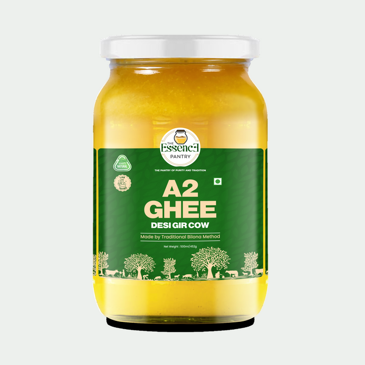 A2 Gir Cow Ghee 500g jar The Essence Pantry