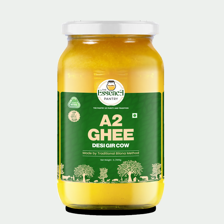 The Essence Pantry A2 Gir Cow Ghee product packaging