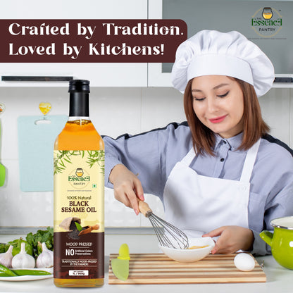 The Essence Pantry Wood Pressed Sesame Oil – 1000ml & 500ml Glass | 1000ml PET with Dispenser