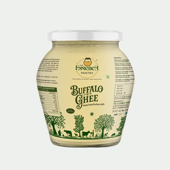 The Essence Pantry Buffalo Ghee 500ml packaging