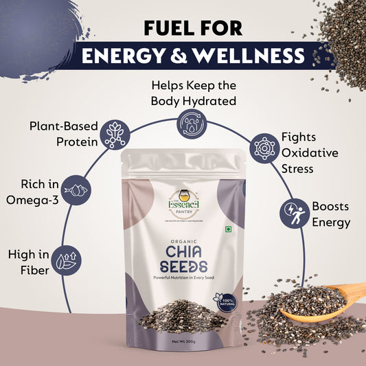 Organic Chia Seeds – 1kg, 500g, 250g | High Fiber & Protein