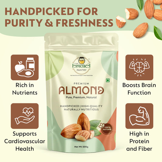 The Essence Pantry Premium Almonds – 1kg, 500g, 250g | Raw & Unprocessed