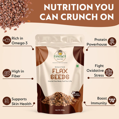 The Essence Pantry Roasted Flax Seeds – 1kg, 500g, 250g | Omega-3 Rich Superfood