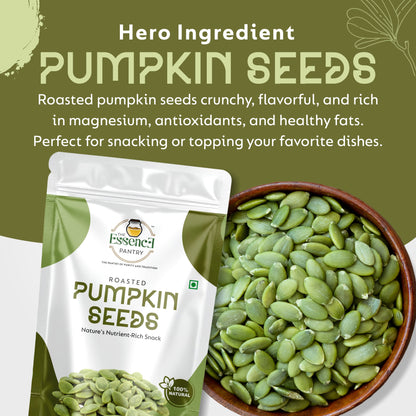 The Essence Pantry Raw Pumpkin Seeds – 1kg, 500g, 250g | High in Zinc & Protein