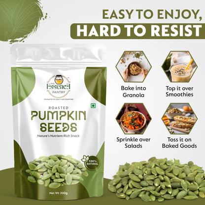 The Essence Pantry Raw Pumpkin Seeds – 1kg, 500g, 250g | High in Zinc & Protein