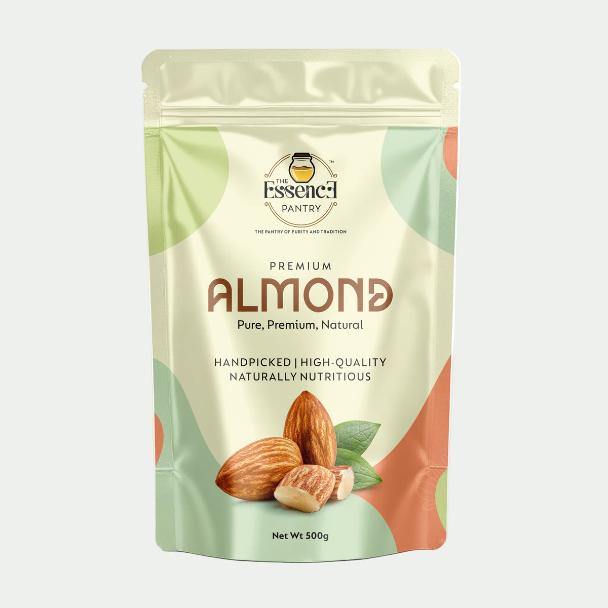 Premium Almonds 500g packaging The Essence Pantry