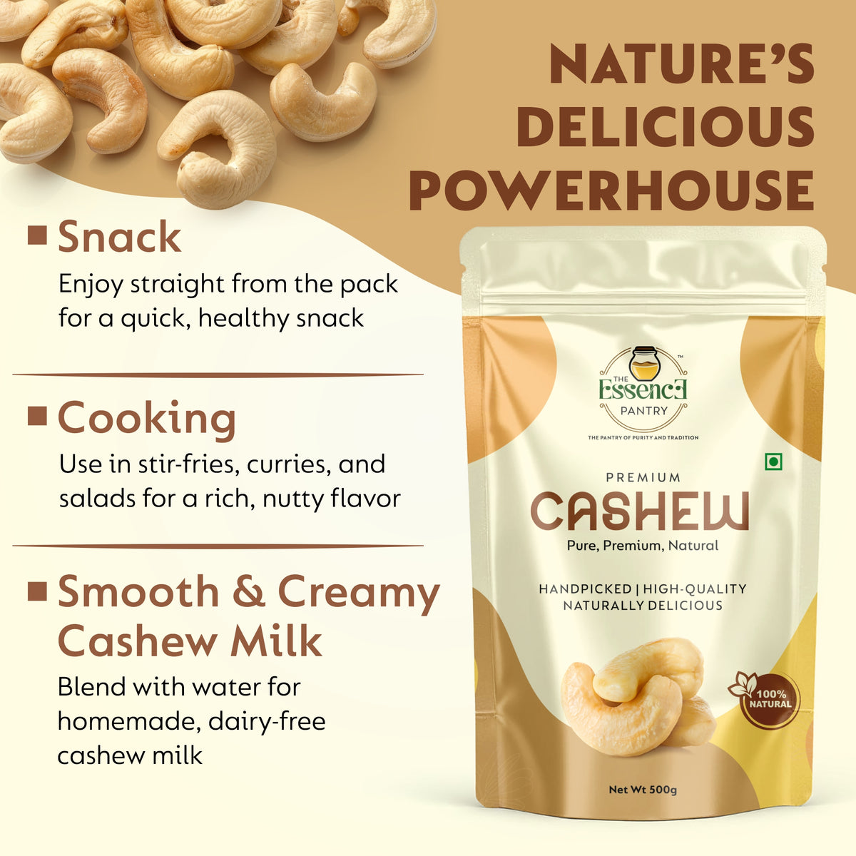 Premium Cashew Nuts product image by The Essence Pantry